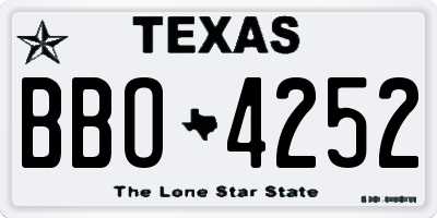 TX license plate BBO4252