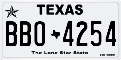 TX license plate BBO4254