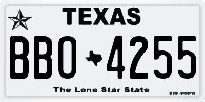 TX license plate BBO4255