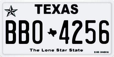 TX license plate BBO4256