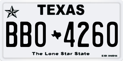 TX license plate BBO4260