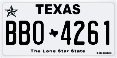 TX license plate BBO4261