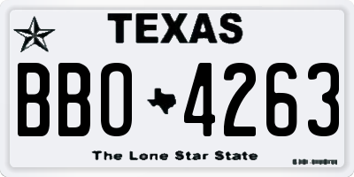 TX license plate BBO4263