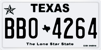 TX license plate BBO4264