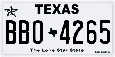 TX license plate BBO4265