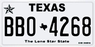 TX license plate BBO4268