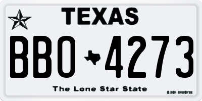 TX license plate BBO4273