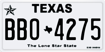 TX license plate BBO4275