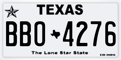 TX license plate BBO4276