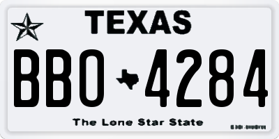 TX license plate BBO4284