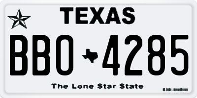 TX license plate BBO4285