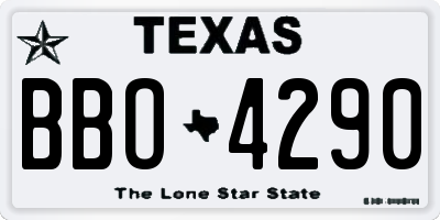 TX license plate BBO4290