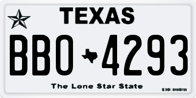 TX license plate BBO4293