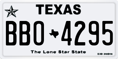 TX license plate BBO4295