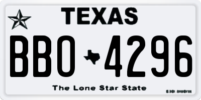 TX license plate BBO4296