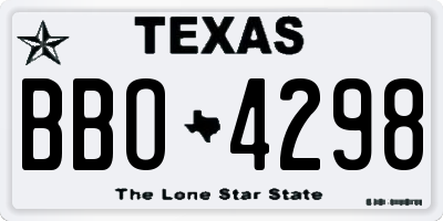 TX license plate BBO4298