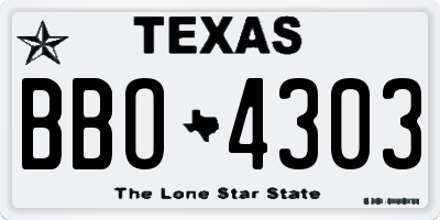 TX license plate BBO4303