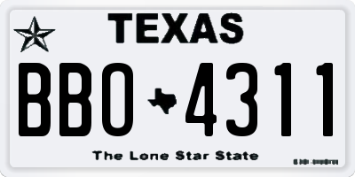 TX license plate BBO4311