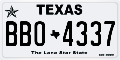 TX license plate BBO4337