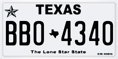 TX license plate BBO4340