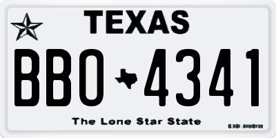 TX license plate BBO4341