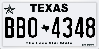 TX license plate BBO4348