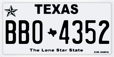TX license plate BBO4352