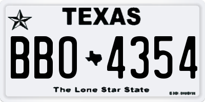 TX license plate BBO4354