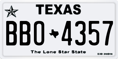 TX license plate BBO4357