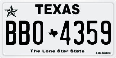 TX license plate BBO4359