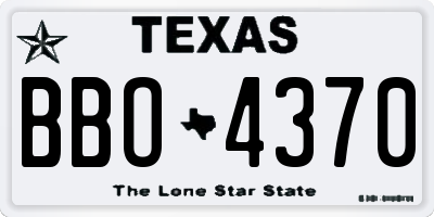 TX license plate BBO4370
