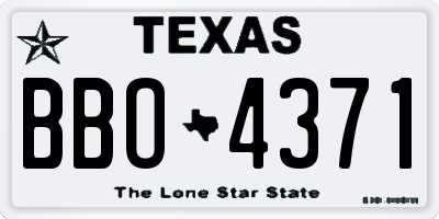 TX license plate BBO4371