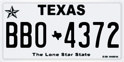 TX license plate BBO4372