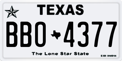 TX license plate BBO4377