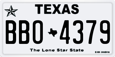 TX license plate BBO4379