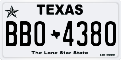 TX license plate BBO4380