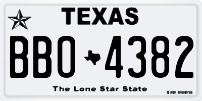 TX license plate BBO4382