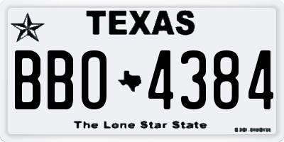 TX license plate BBO4384