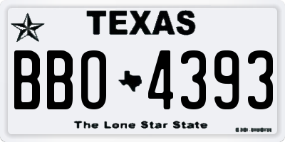 TX license plate BBO4393