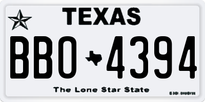 TX license plate BBO4394