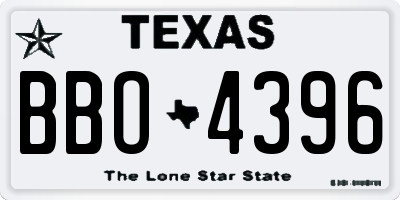 TX license plate BBO4396