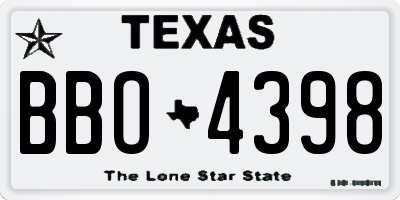 TX license plate BBO4398