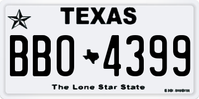 TX license plate BBO4399