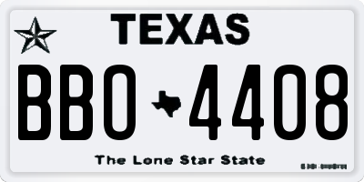 TX license plate BBO4408