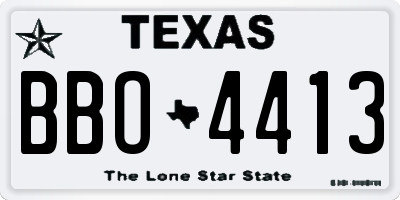TX license plate BBO4413