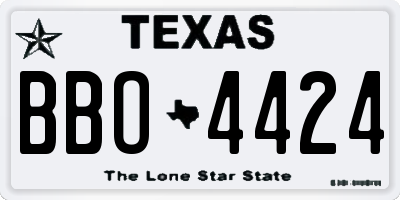 TX license plate BBO4424