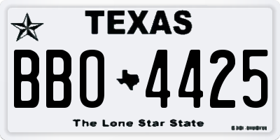 TX license plate BBO4425