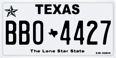 TX license plate BBO4427