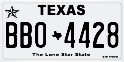 TX license plate BBO4428