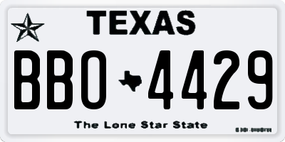 TX license plate BBO4429